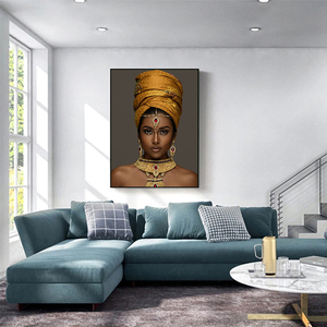 Afrikanische schwarze Frau Mode Kunst Poster und Drucke National Style Frauen Leinwand Gemälde Bilder - Product Image 4