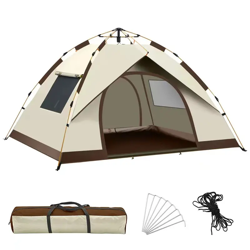 Outdoor waterproof camping tent double Factory outdoor camping tent 2-3-4 people automatic tent quick open sunscreen camping