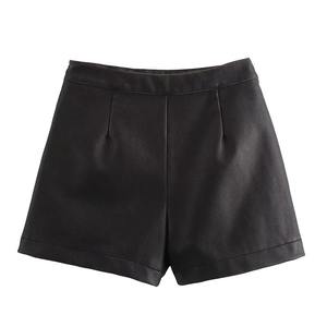 2024 automne mode Faux <span class=keywords><strong>cuir</strong></span> Double boutonnage taille haute plissé Culottes rétro décontracté élégant Sexy femmes <span class=keywords><strong>jupe</strong></span> - Product Image 2
