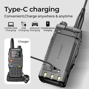 Baofeng UV-5RHam GPS Telsiz Bluetooth Programlama 10W Yüksek Güçlü Uzun Menzilli Tip USB-C BAOFENG Hava Bandı Radyosu - Product Image 6