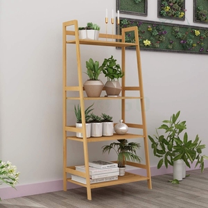 Phổ biến nhất 4-tier tre lưu trữ Kệ giá ổn định kệ sách kệ sách - Product Image 4