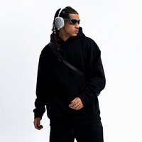 Pull à capuche en coton doublé polaire personnalisé avec logo OEM pour homme, coupe ample, style américain, col montant, qualité supérieure, couleur unie