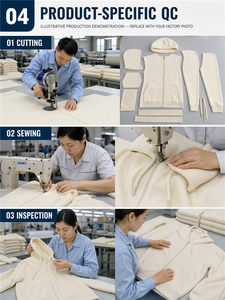 <b>Cream</b> Zip Up Hoodie <b>Women's</b> <b>Fleece</b> Sweatshirt With Integrated Baby Carrier Front Pocket - Product Image 6
