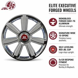 Nuevas llantas <span class=keywords><strong>JBL</strong></span> de aleación de aluminio forjado monobloque de 16-24 pulgadas, pulido de alto brillo, anchas de 10 radios, logo rojo, tapa flotante, 5x120 para Maybach - Product Image 5