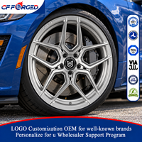Vente Flash Jantes en Alliage Forgé Monobloc à Rayons en Y, Argentées, 19x9.5 19x10.5 20x10.0, 5x114.3, pour Ford Mustang EcoBoost