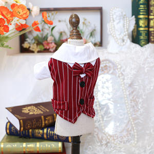 Fabricante ONESTEP venta al por mayor personalizado gato cachorro esmoquin de alta calidad de lana de poliéster abrigo pajarita estampado clásico para primavera invierno - Product Image 6