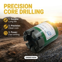 Foret diamanté forgé en carbure NQ de 10 mm pour carottage, cercles concentriques, matrice, certifié ISO9001 pour le forage de puits d'eau et l'exploitation minière