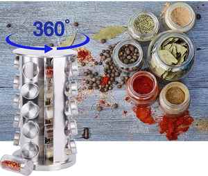 Wholesales Custom Kitchen Countertop Metal Round Rotating Rack for Storage 20 <b>Spice</b> <b>Jars</b> - Product Image 3