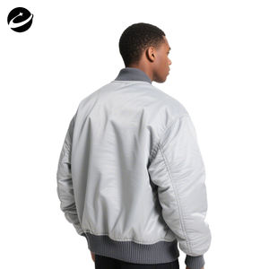 XUCHANG Blouson d'aviateur d'hiver rembourré de grande taille brodé sur mesure de créateur original OEM en nylon et polyester à col côtelé blouson d'aviateur décontracté pour hommes - Product Image 3