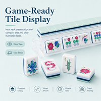 Juego de Mahjong Americano Moderno en Acrílico Azul Turquesa, Fichas de Cuatro Capas para Fiestas y Uso en Clubes