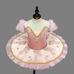 Swan Dance Adultos Niños Bailarina Manga corta Tutu Falda Práctica Poufy Elástico Vestido de una pieza - Product Image 2