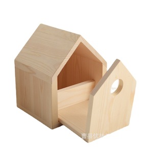 Nichoir carré en pin pour oiseaux, démontable, à suspendre en extérieur - Product Image 3