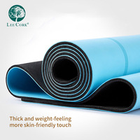Tapis de yoga LEECORK REACH CA65 183x61cm, antidérapant, avec alignement laser, 5mm, logo personnalisé, studio, PU, caoutchouc naturel