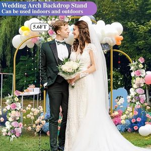 3pcs Arche de fond en métal doré Stand Party Arch Stands for Wedding Birthday Baby Shower Bridal Shower Balloon Arched Frame - Product Image 3