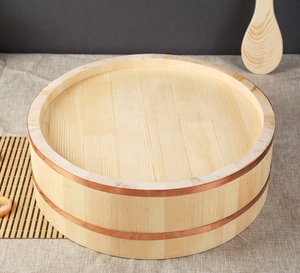 Grand seau en bois écologique pour mélange de riz à sushi Pot en pierre de restaurant japonais inspiré <span class=keywords><strong>Hangiri</strong></span> Oksunwood pour Bibimbap - Product Image 5
