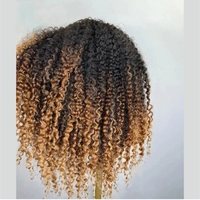 Perruque Frontale HD Sans Colle Ombrée Blond Miel Marron Ondulée Profonde, Perruques Avant en Dentelle Bouclées Crépu Mèches pour Femmes