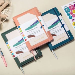 Agenda A5, carnet de notes, journal secret, objectif hebdomadaire, habit, SC, couverture rigide, reliure en cuir, reliure cousue, spirale, format A3, pour usage scolaire - Product Image 5