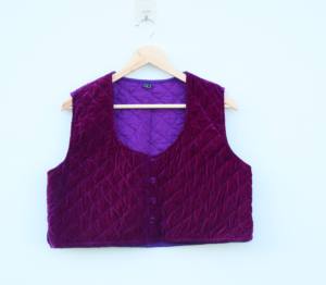 Premium Eco-Friendly <b>Quilted</b> Velvet Knitted Floral Cotton Casual Sleeveless Jacket Women <b>Single</b> Button Elegant Winter Layering - Product Image 3