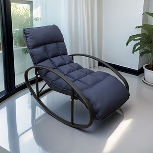 Sillón Mecedora Tapizado Moderno en Oferta, Sillón Mecedora Gris para Interiores, Sala de Estar, Dormitorio, Oficina - Product Image 1