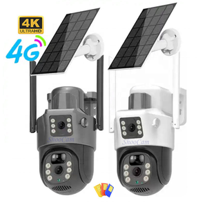 Caméra de surveillance IP 4G sans fil extérieure avec double objectif, Wi-Fi, 8MP, 4K, IA, panneau solaire, PTZ, PIR et réseau - Product Image 1