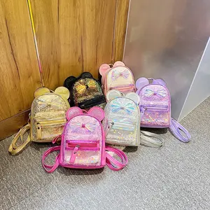 Kids Cute Unicorn School Bags Backpack Set para Meninas Atacado Crianças Cartoon Leash Waterproof Party Bags PU Oxford Zipper