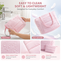 Sac fourre-tout matelassé en nylon avec logo personnalisé pour femme, sac à bandoulière léger et rembourré, idéal pour le travail, les voyages, la gym et le shopping
