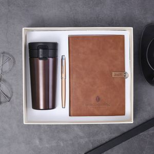 Customizable Corporate Business Leather Notebook Coffee Cups Gift Set Wholesale Promotional Luxury A5 <b>Journal</b> Gift Box With Pen - Product Image 4
