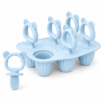 Moule à sucettes glacées en silicone à 6 cavités avec logo personnalisé, sans BPA, de qualité alimentaire, pour bébés et tout-petits, vente en gros