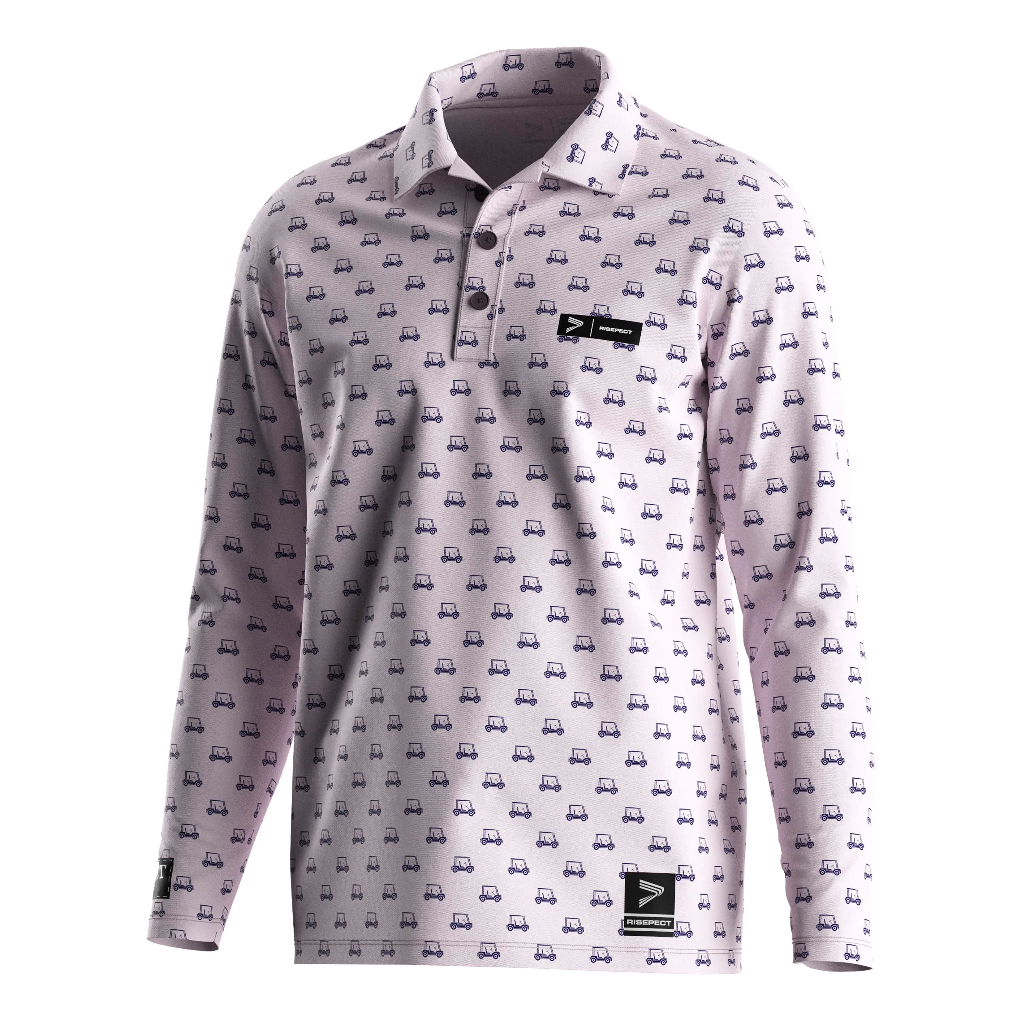 T Shirt usia sedang sublimasi pabrik kaus Polo kualitas terbaik lengan panjang kemeja Polo Golf poliester dengan api