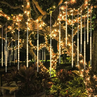 Guirlande de lumières LED Meteor Shower 30 50 80 CM Guirlande de décoration étanche AC 110V 220V Outdoor Garden Court Tavern