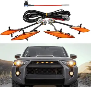 MOXI IOL Frente de alta potência Offroad 4x4 LED dia correndo Car Grille Luz âmbar ou lente fumada para carro