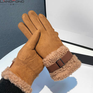 Landaccessory aksesuar kış bayanlar sevimli yay artı polar kalınlaşmış sıcak dokunmatik ekran moda eldiven - Product Image 2