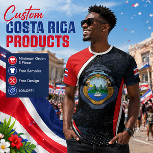 T-shirt Costa Rica per il Giorno dell'Indipendenza 2026, bestseller a basso prezzo, <span class=keywords><strong>Alajuela</strong></span>, sublimazione, girocollo, manica corta - Product Image 2