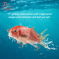 Leurre de pêche rigide multi-articulé 130 mm 44,2 g, leurre bionique de poisson réaliste 3D