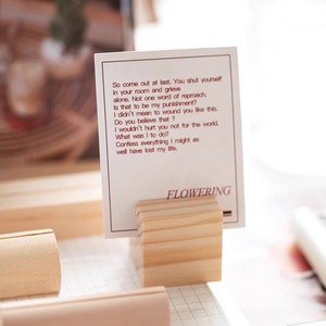 Porte-cartes de visite en bois, support de numéros de table, porte-noms, support de panneau de mariage, présentoirs de rangement, base en bois de hêtre - Product Image 4