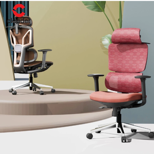 Ghế văn phòng xoay có độ đàn hồi cao với tựa đầu có thể điều chỉnh, thiết kế hiện đại, ghế bành có điểm nhấn bằng vải, kiểu lưới, màu sắc tựa lưng - Product Image 3