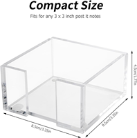 Support de notes autocollantes et distributeur de bloc-notes en acrylique transparent 3x3 pour chambre d'étudiant et organisateur de bureau