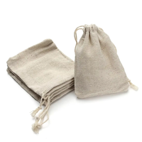 Ornement de bijouterie avec logo personnalisé, plusieurs tailles, pochette en jute, coton, lin, sac à cordon anti-poussière pour le stockage quotidien des colis