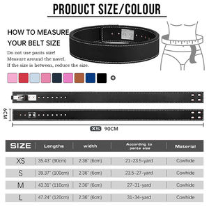 MKAS Training 6Cm Gym <span class=keywords><strong>Leather</strong></span> Workout Ajustável Powerlifting Lever Cintos Fitness Exercício Halterofilismo Cinto - Product Image 2