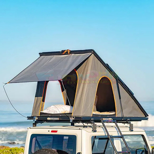 เต็นท์ผ้าใบกันน้ำทรงสามเหลี่ยมสำหรับ4คนเต็นท์บนหลังคารถสีดำ4x4 RTT หลังคาเต็นท์ด้านบนพร้อมกันสาด - Product Image 5