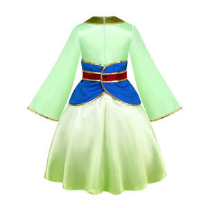 Disfraces de Halloween para Niñas, Hanfu, Vestido de Fiesta de Halloween, Disfraz de Princesa <span class=keywords><strong>Mulan</strong></span>, Héroe Chino de <span class=keywords><strong>Película</strong></span>, con Abanicos - Product Image 3