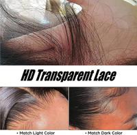 Perruque frontale en dentelle HD 13x4 sans colle, cheveux humains vierges indiens bruts, lisses comme des baguettes, avec cuticules alignées