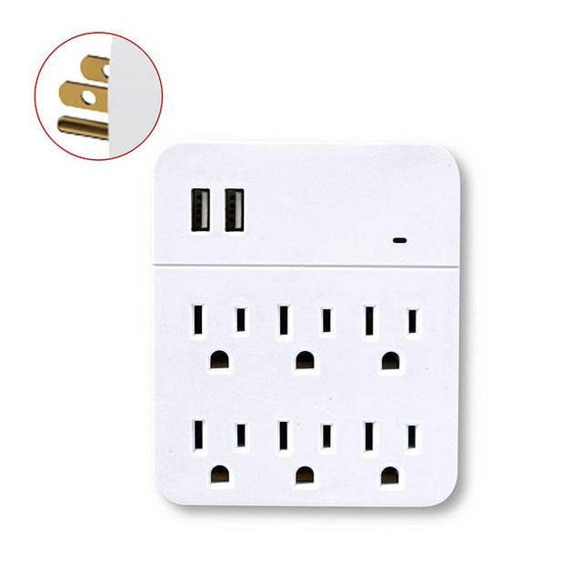120v Outlet Multi Outlet Plug with 2usb Ports Power Outlet Socket to Usa
