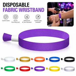 Pulseras Desechables de Poliéster de Color Sólido para Eventos, Pulseras de Admisión con Impresión de Logotipo Personalizado - Product Image 1