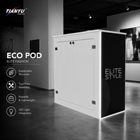 Comptoir d'activation de marque portable avec affichage en tissu tendu rétroéclairé par LED, table d'enregistrement pliable en aluminium pour événements