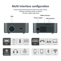 Projecteur intelligent 4K à mise au point automatique Système Android 9 1080P 2 + 32G WiFi 6 LED Mini projecteur vidéo Home cinéma portable