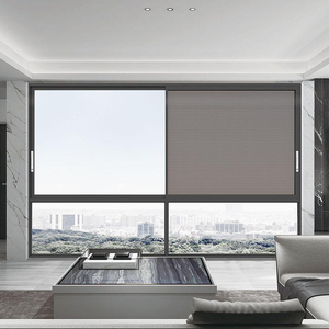 Fenêtre coulissante en aluminium et verre, design géométrique moderne, finition mate <span class=keywords><strong>taupe</strong></span>, à profil étroit - Product Image 6