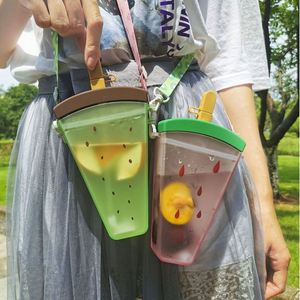 Wholesale Watermelon Shape Custom Portable Plastic Outdoor Sports <b>Cup</b> With Straw <b>Kids</b> Gift Drink Water Bottles - Product Image 6