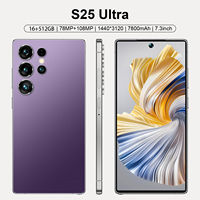 Smartphone S25 Ultra avec écran HD de 7,3 pouces, 16 Go + 512 Go, appareil photo 108 MP, longue durée de vie de la batterie, déverrouillage facial, version mondiale, téléphone portable Android