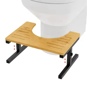 Portable Bathroom Wooden Poop Stool Foldable Bamboo Squatting Toilet Stool